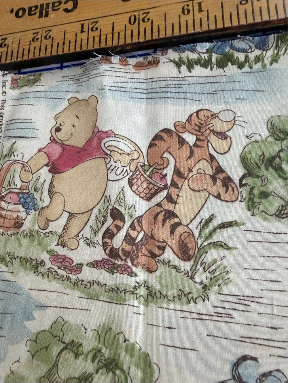Vintage Disney Winnie the Pooh Day in the Park Fabric Springs 2/3 Yard